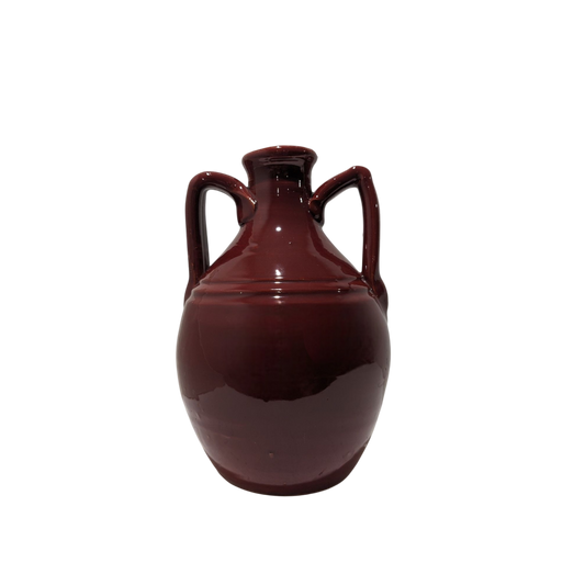 ceramic vase amphora in burgundy