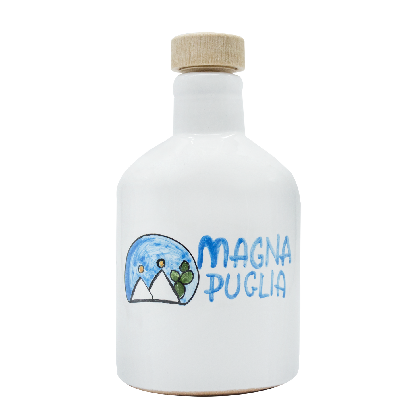 Ceramic "Magna Puglia" Oil Bottle - White, 125 ml