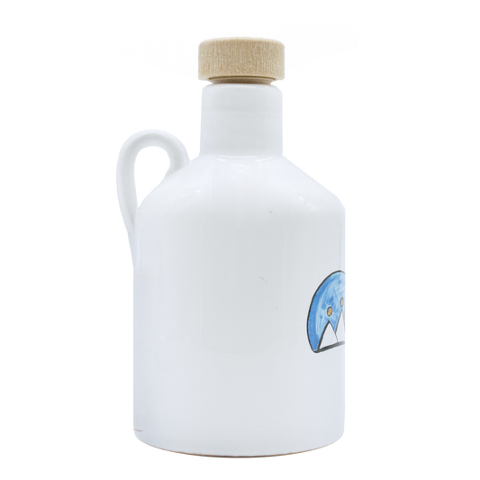 Ceramic "Magna Puglia" Oil Bottle - White, 125 ml