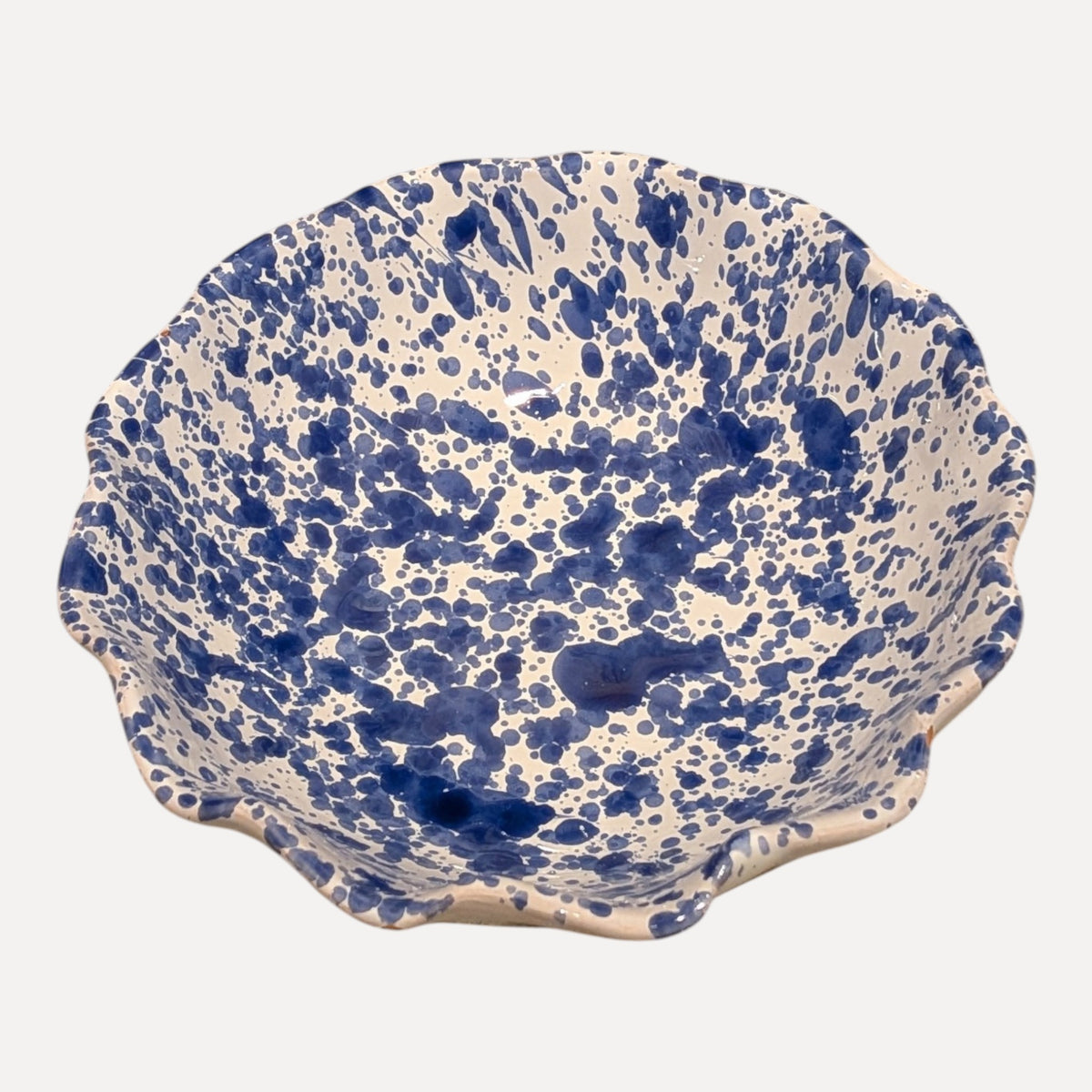 Handmade Ceramic Small Bowl - Blue Splatter, 10 cm