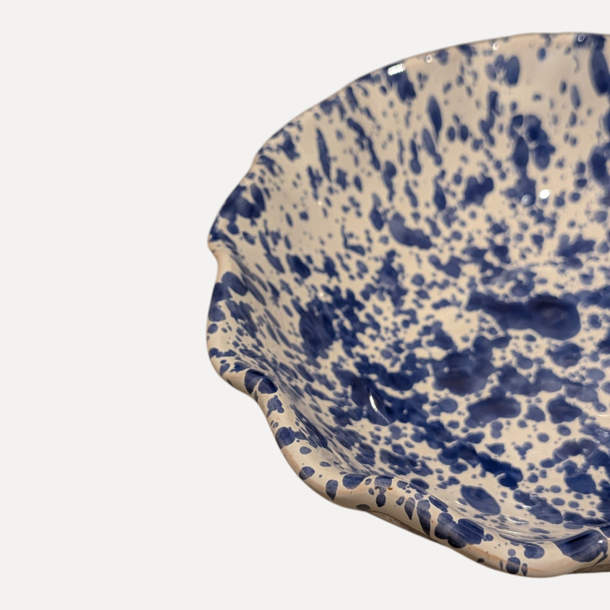 Handmade Ceramic Small Bowl - Blue Splatter, 10 cm