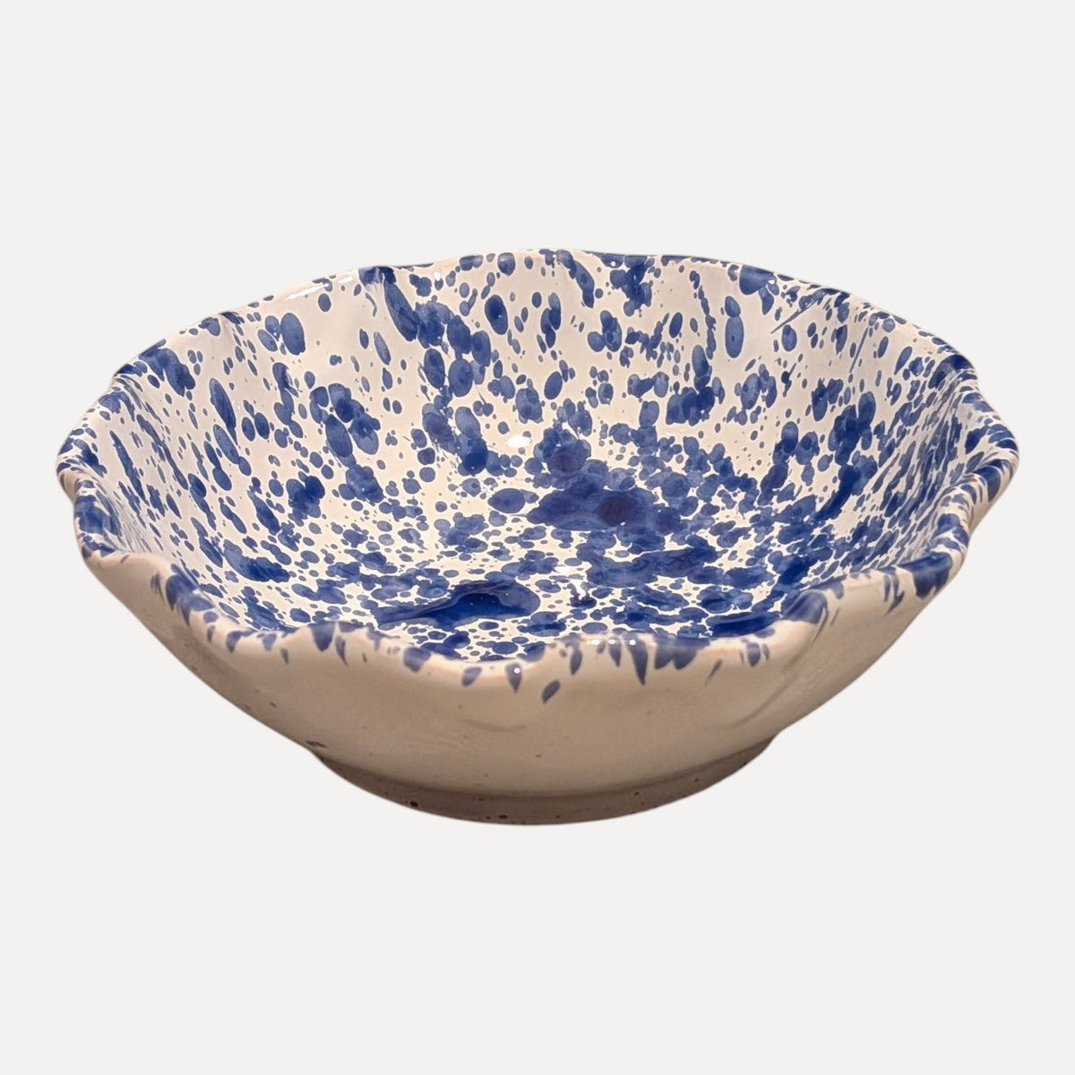 Handmade Ceramic Small Bowl - Blue Splatter, 10 cm