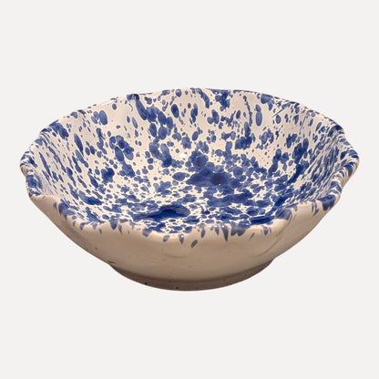 Handmade Ceramic Small Bowl - Blue Splatter, 10 cm