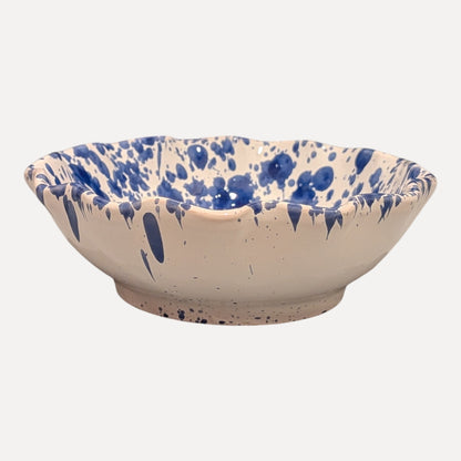 Handmade Ceramic Small Bowl - Blue Splatter, 10 cm