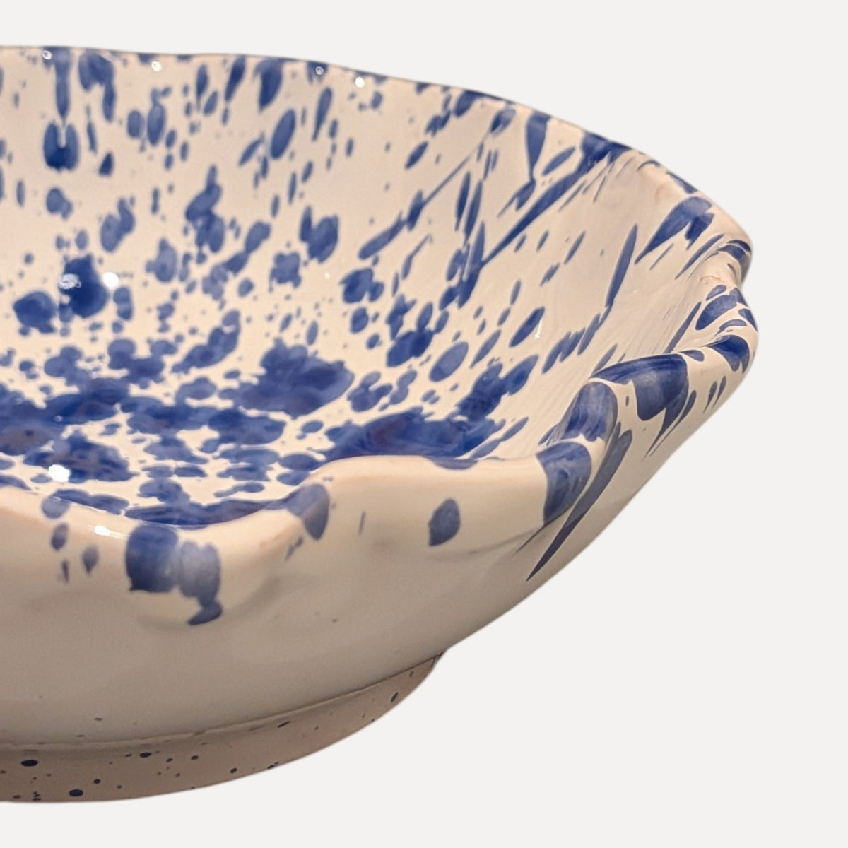 Handmade Ceramic Small Bowl - Blue Splatter, 10 cm
