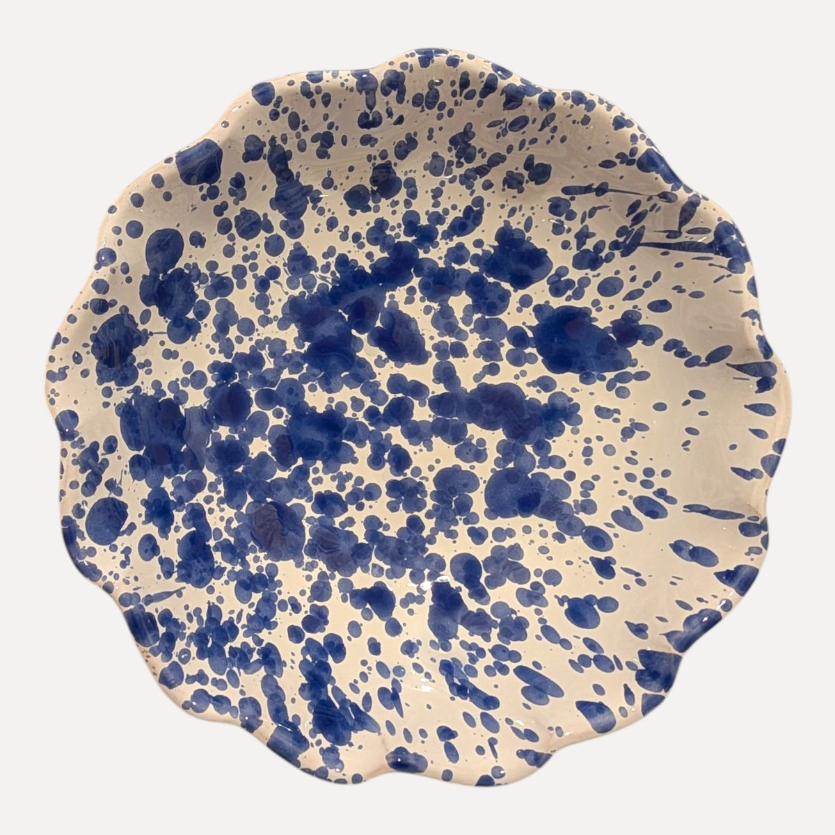 Handmade Ceramic Small Bowl - Blue Splatter, 10 cm
