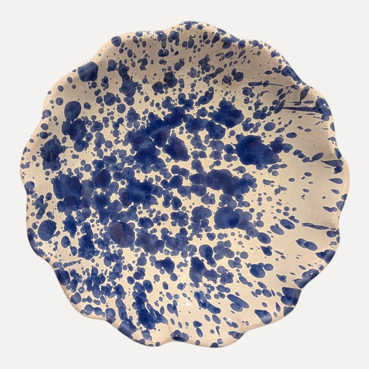 Handmade Ceramic Small Bowl - Blue Splatter, 10 cm