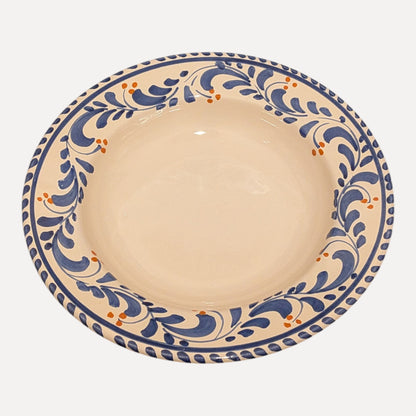 Handmade Ceramic Pasta Bowl – Blue Floral Design, 23 cm