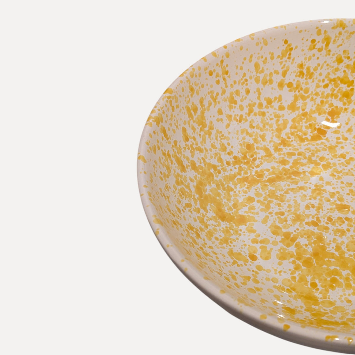 Handmade Ceramic Bowl - Yellow Splatter, 24 cm