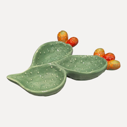 Handmade Ceramic Serving Plate - Lemon / Prickly Pear