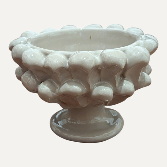Handmade Ceramic Candle Holder - Beige