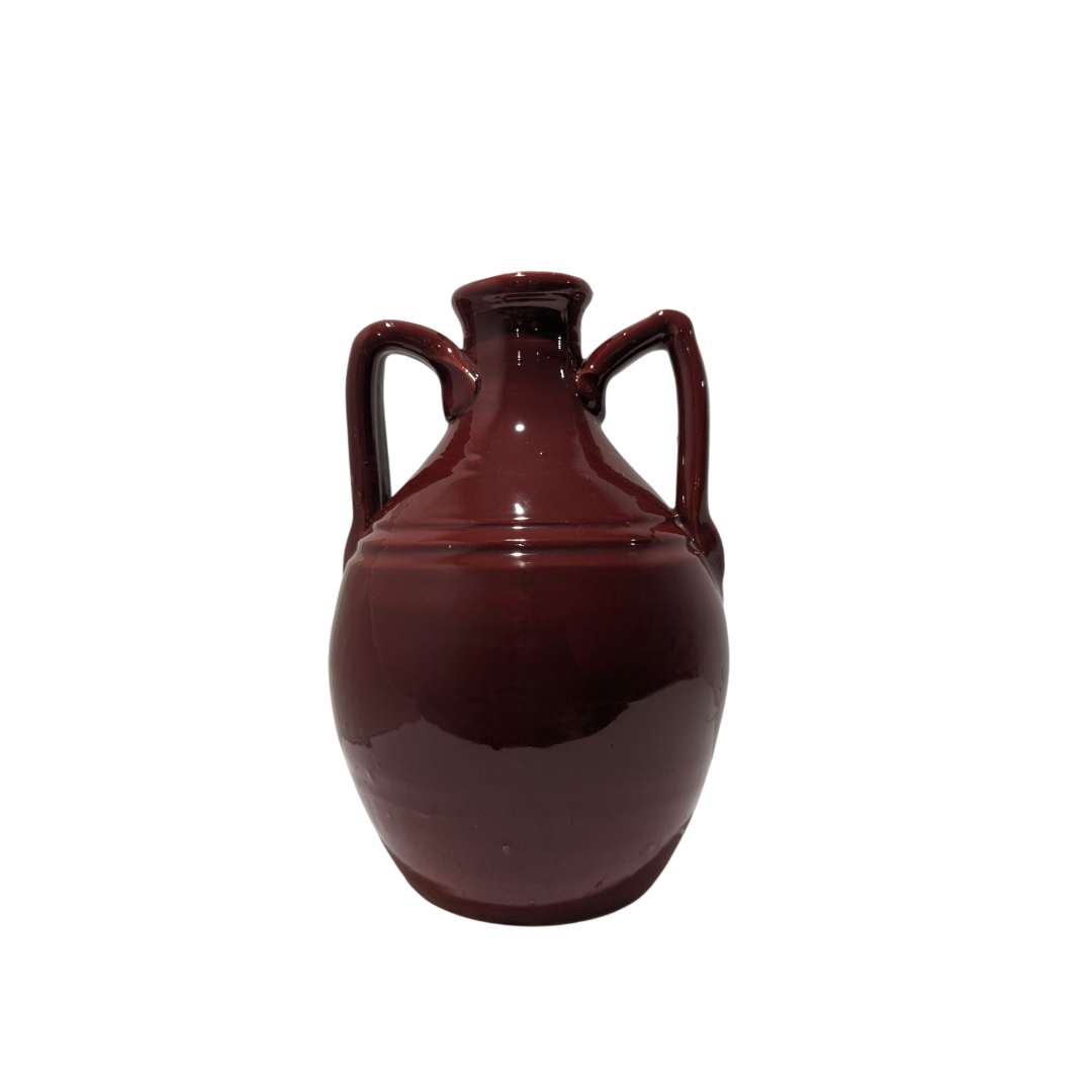 ceramic vase amphora in burgundy