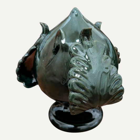 Handmade Ceramic Pumo - Dark Green