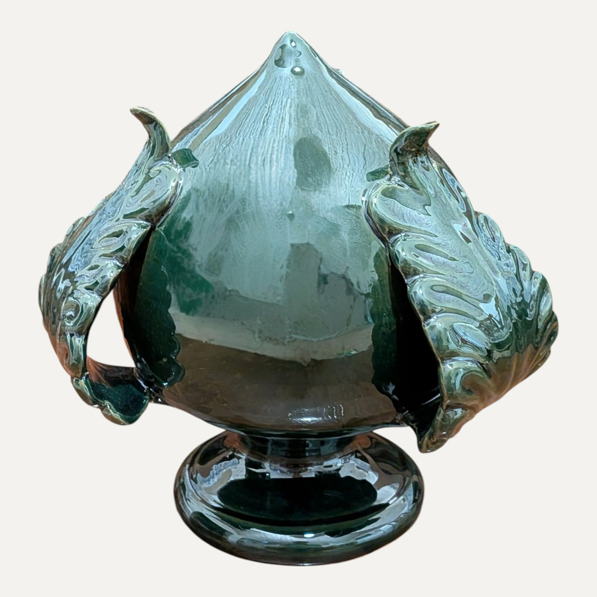 Handmade Ceramic Pumo - Dark Green