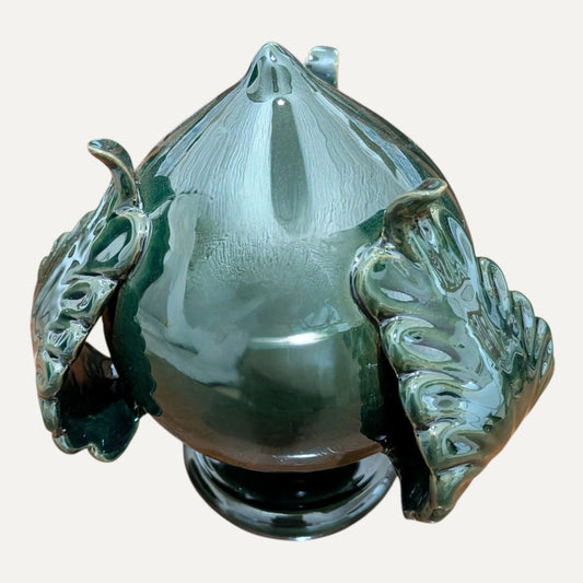 Handmade Ceramic Pumo - Dark Green
