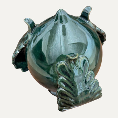 Handmade Ceramic Pumo - Dark Green
