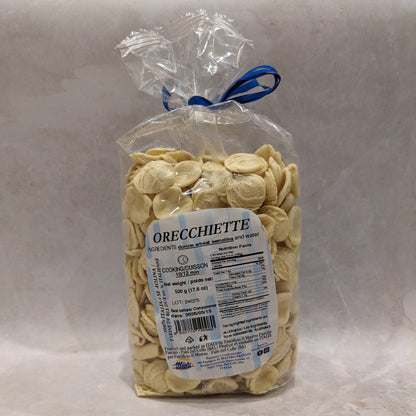 a packet of pasta orecchiette from the back