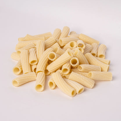 pasta torciglioni on a white background