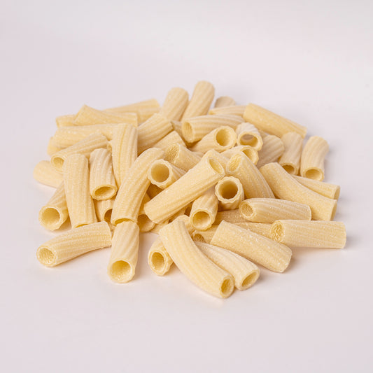 pasta torciglioni on a white background